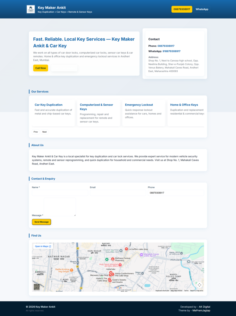 Key Maker -3 Landing Page