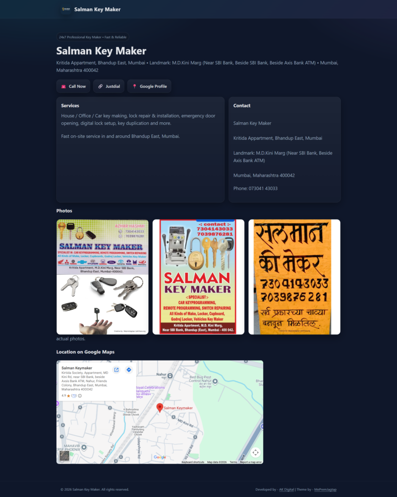 Key Maker -1 Landing Page