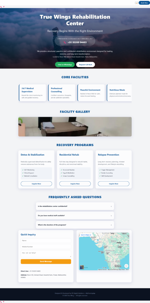 Rehab Website Landing Page